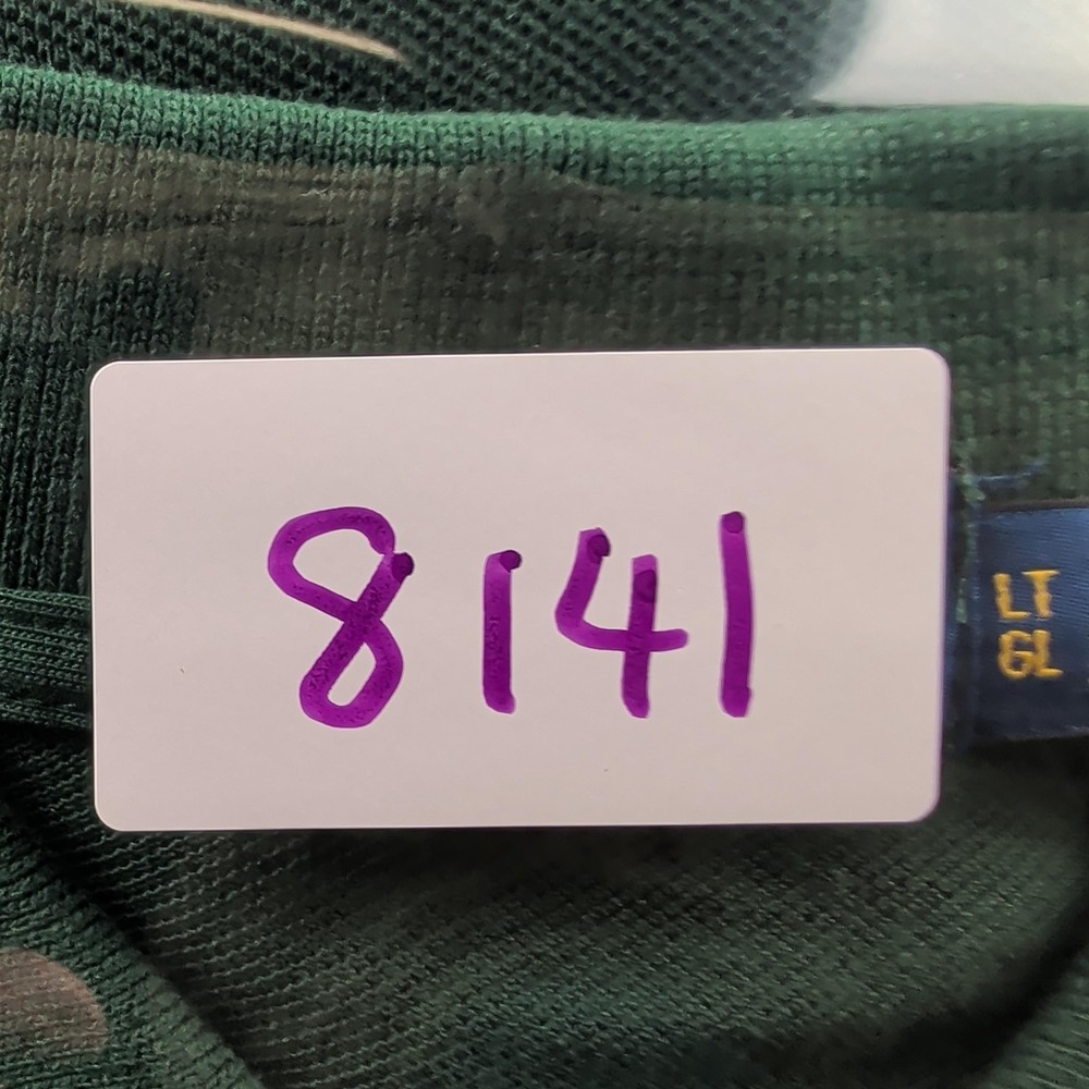 Polo Ralph Lauren Polo Shirt Mens LT Tall Green Pique Polo Match 3 Triple Pony - Picture 14 of 14